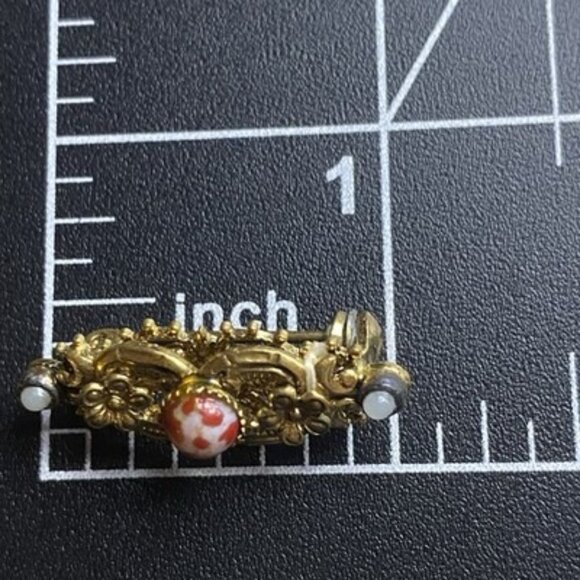 Vtg Brooch Lot Porcelain Floral AB Rhinestone Roadrunner Gold Tone Pins 1950-70s - Picture 12 of 15